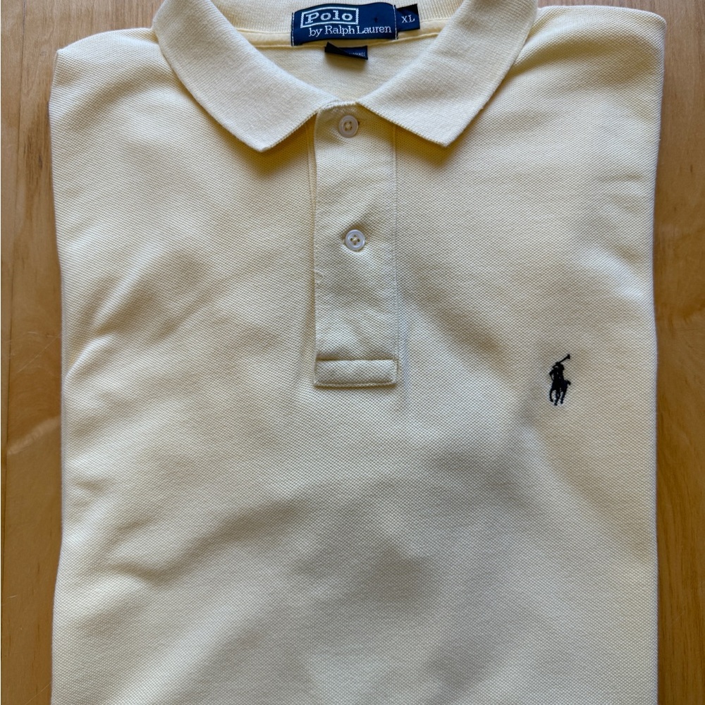 Polo Ralph Lauren Yellow Polo Shirt XL Classic Fit Short Sleeve Logo